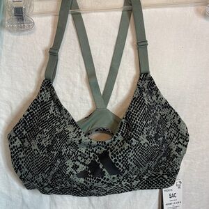 Adidas Green and Black Sports Bra